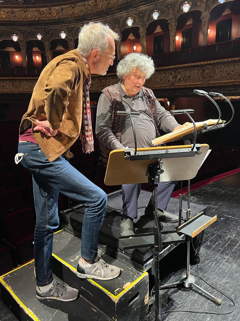 Avec le chef René Jacobs lors d’une répétition du Freischütz (Hessisches Staatstheater Wiesbaden, avril 2022, enregistrement harmonia mundi France)